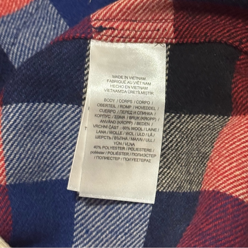 Lauren Ralph Lauren Plaid Wool Blend Shirt Jacket Red Blue Cabincore NWT XL - Picture 7 of 7